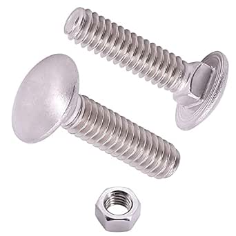 Tornillo De Máquina Con Tuerca Hillman 7680 - 20 Mm X 5 Cm, Cabeza Redonda, Para Unión De Metales