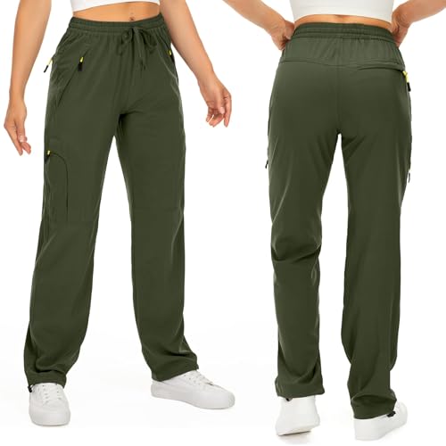 Image of Q - RIOUS Women's Parachute Pants Quick Dry Lightweight Safari Pants Zipper Pockets