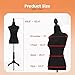 Mannequin Dress Form Female Dress Model Torso Display Mannequin Body 50-63 Inch Height Adjustable Tripod Stand (Black, 50-63 Inches)