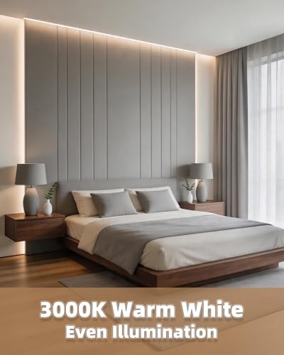 Image of 20ft LED Strip Lights with Remote, 3000K Warm Dimmable Tape Lights, 12V 360 LEDs 2835 Strong Adhesive Rope Lights for Cabinet Kitchen Ceiling Closet Vanity Mirror Stairway Basement