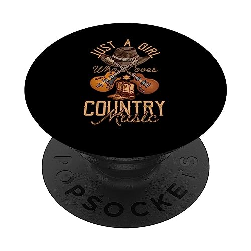 Just Girl Who Loves Country Music Musicien du Sud-Ouest des États-Unis PopSockets PopGrip Interchangeable
