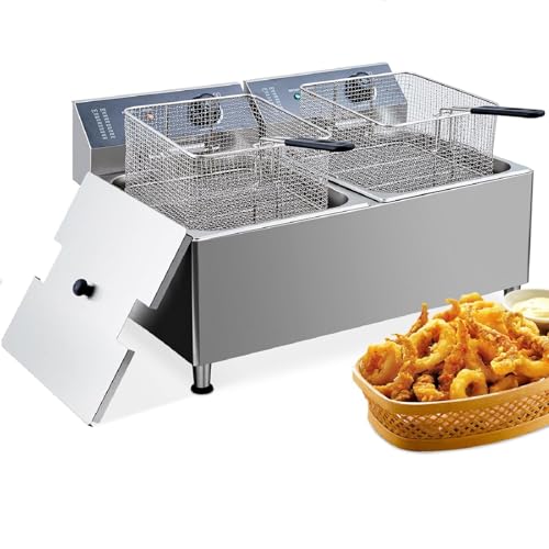 Electric Fryer 23.2QT, 22L Fryers With Thick Baskets Large, 3400W Portable Deep Fryer For Restaurant And Home Use, Electric Deep Fryer With Basket And Lid