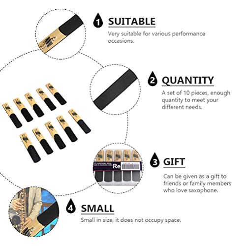 EXCEART 10Pcs Substituição Saxofone Alto Sax Saxofone Soprano Ou Alto Sax Palhetas para Clarinete