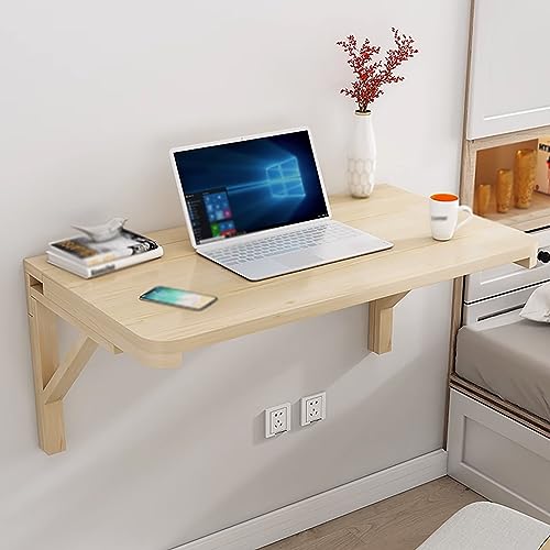 Table murale pliante pour petits espaces bureau compact en bois pin - 2