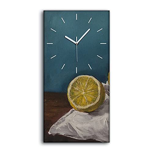 Horloge sur Toile Silencieuse sans Tic Tac pour Chambre Image Fruits Lemons Art