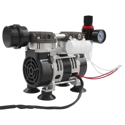 KiwiHood Professionelle Vakuumpumpe 230W Industrielle Vakuumpumpe ölfrei & leise (56dB) Pumpe für Kfz-Reparatur, Klimaanlagen, Labore – Max. -90KPA Vakuum / 2.8 Bar Druck, 58L/min Durchfluss