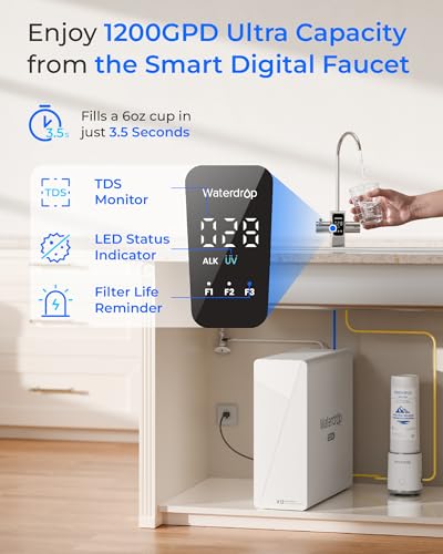 Image of Waterdrop X12-Plus Dual Flow RO Water Filter System, Alkaline Mineral pH+ | 1200 GPD Under-sink RO System, 12-Stage Filtration Tankless RO, Dual Flow Faucet (RO & Mineral Water), BPA-Free