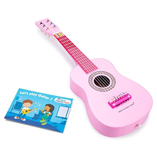 New Classic Toys Instrumento Musical de Juguetes clásicos para Principiantes Guitarra con Libro de música - Rosa