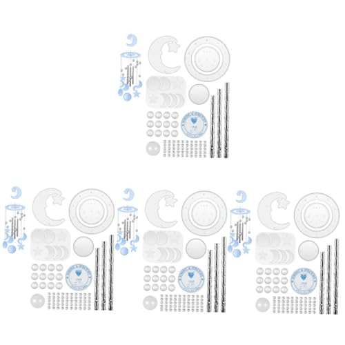 LALAFINA 4 Sätze Form für Windspiele Silikonformen für Harz Ornamentformen Harz lost serie komplett anhänger spriegel Ohrring-Kit Stern Silikonform Bausatz für Windspiele DIY Bastelform