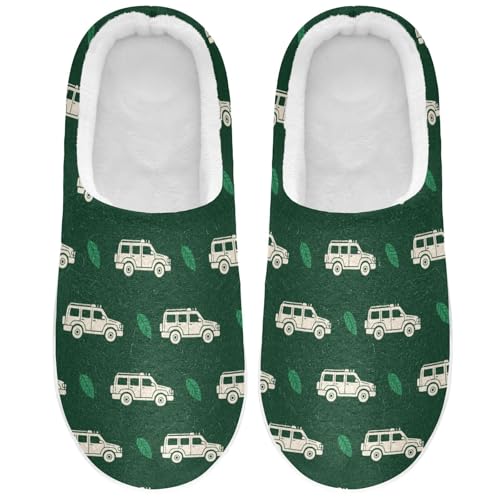 House Fuzzy Slippers Car Green Anti-Slip Warm Shoes for Womens and Men 2302345