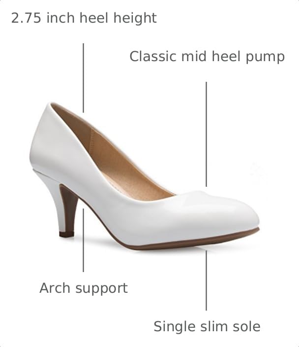 Image of Olivia K Women's Comfort Classic Round Toe Kitten Low Mid Heel Dress Pumps