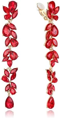 Clip oorbellen Strass Druppel Zilverkleurig 5 cm Geen gaatje - Charme Bijoux