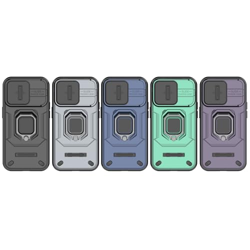 Image of CamShield Pro Case with Slide Camera Protection and 360 Protection Ring Stand Bumper Back Case Cover for iPhone 14 Pro (Blue)