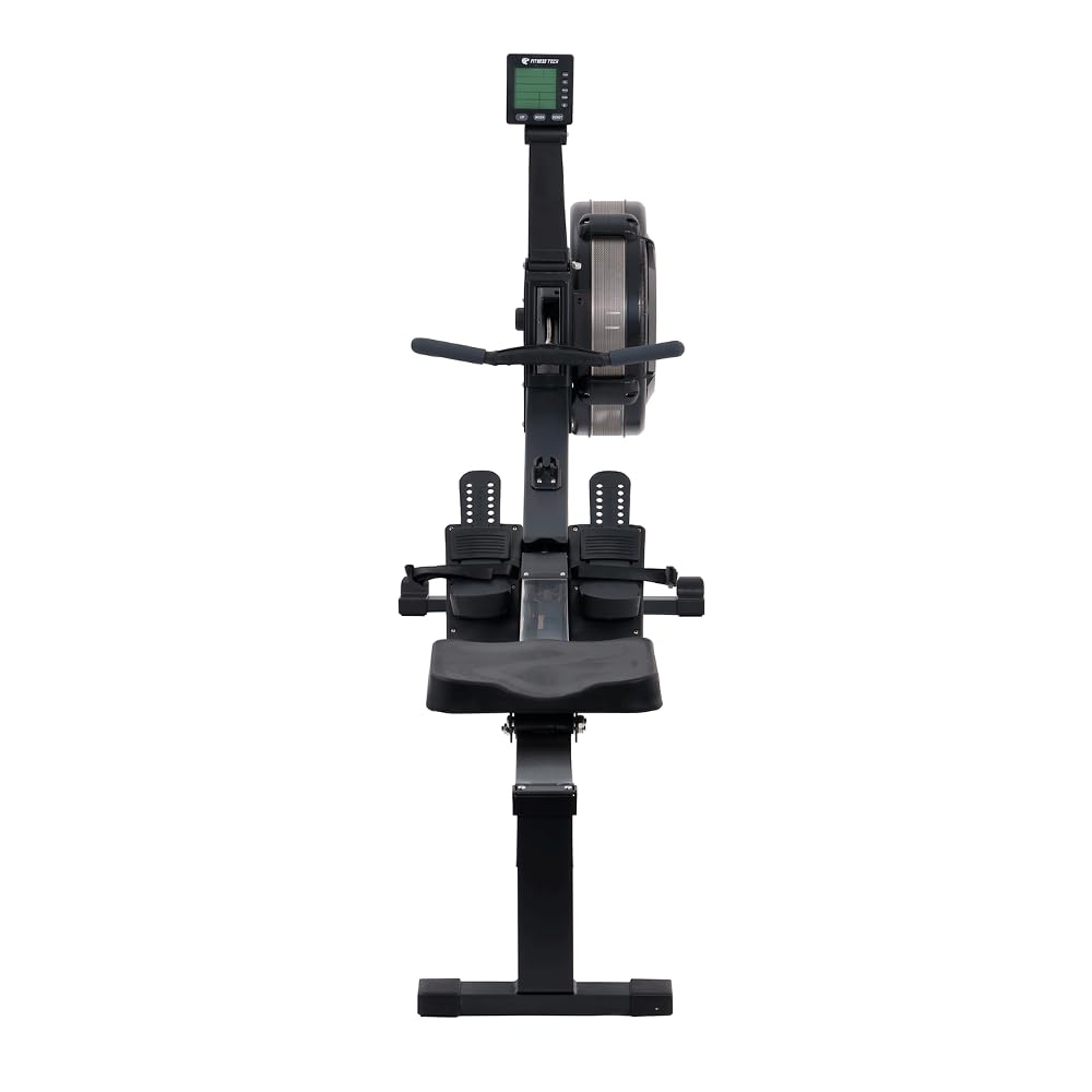 Vogatore ad Aria Pieghevole con Kinomap | Rowing Machine Home Gym con 10 Livelli Resistenza, Display LCD e Trasmissione a Catena