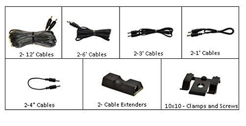 Inspired LED Cable Super Pack - Includes 10 Cables (4inches-12foot) with Clamps and Extenders