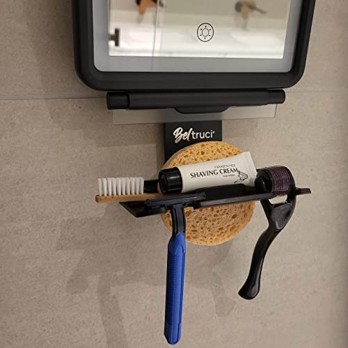 Beltruci Shower Mirror Fogless For Shaving With Led Light, Razor Holder Hooks, Storage Shelf For Bathroom Accessories, Squeegee, Wall Mounted, Swivel Rotation, Waterproof - Perfect For Men Or Women! #TOP4