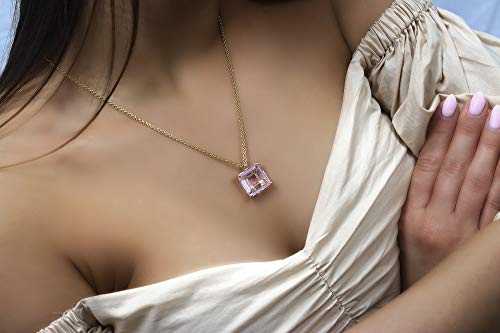 Collier en quartz rose naturel : bijoux faits main et pierre précieuse - 5