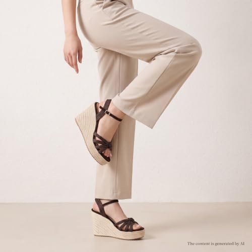 Image of VICKI.VICKI Wedges for Women Platform Sandals Wedge Heels for Sandals Comfortable Summer Espadrille Shoes Ankle Strap&Open Toe