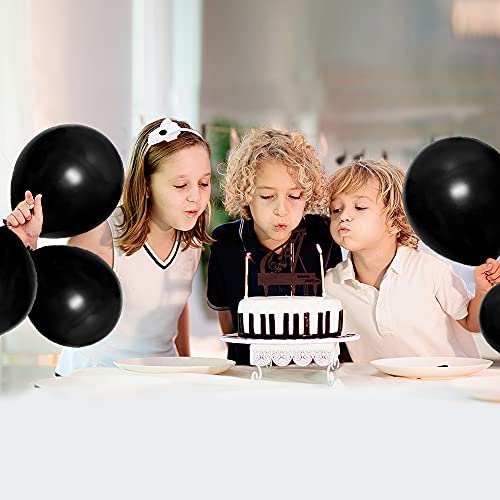 Image of 5 inch Black Party Balloons, 100 pcs Mini Thick Latex Balloons for Birthday Wedding Baby Shower Decorations(Black)