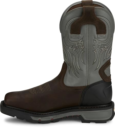 Image of Justin Tanker 11 inch Steel Toe Work Boot for Men, EH & ASTM F2413 Rated, Oil & Slip-Resisting, Premium Full Grain Leather Upper