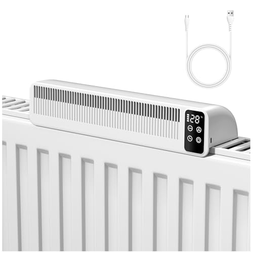 Heizkörper Ventilator Heizungslüfter, Lüfter für Heizkörper Verbesserung der Wärmeverteilung, Energieeinsparung 2 Modi Heizungsventilator (1 Stück, Weiß)