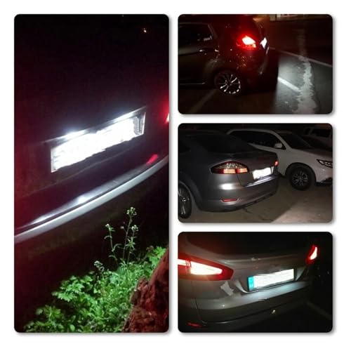 Luces matrícula LED Canbus Ford Focus Mustang evita error fundido blanco 2 uds 6