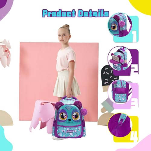 Image of 3 in 1 Backpack Set for Girls - Ages 8-10 with Lunch Box & Pencil Case