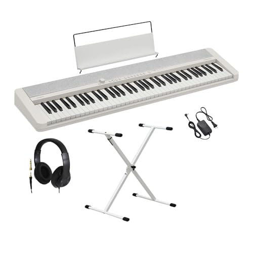 【美品】CASIO キーボード Casiotone CT-S1WE（ホワイト） Amazon | CASIO CT-S1-76WE ホワイト スタンド・ヘッドホンセット 76