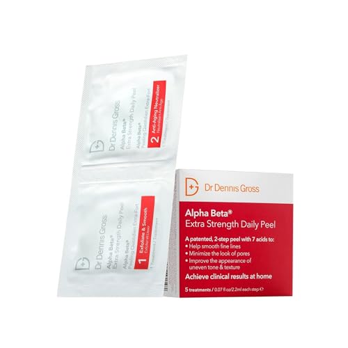 Dr. Dennis Gross Alpha Beta Extra Strength Daily Peel – 2-Step Exfoliating Pads for Enhanced Anti-Aging, Smoother Skin, and Radiant Complexion, 5 Treatments