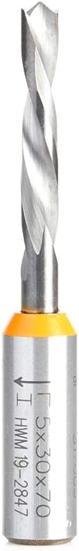317005 Solid Carbide Dowel Drill Boring Bit L/H 5mm D x 70mm Long x 10x25mm SHK