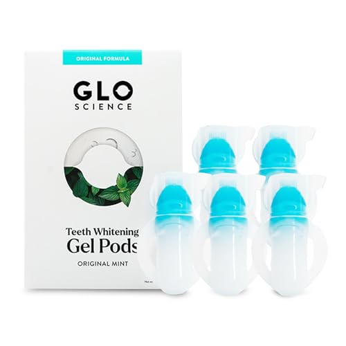 GLO Science Whitening Gel for Teeth Sensitivity Free Tooth Whitener with 6% Hydrogen Peroxide Fast Safe & Effective Includes 5 Mint Pods
