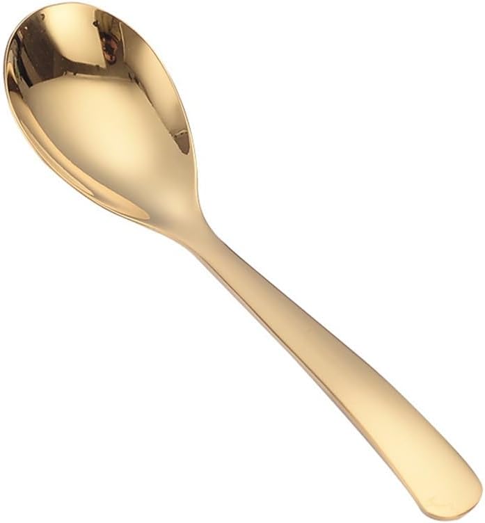 LVUNZJCA テーブルスプーン ポーショニングスプーン 家庭用スプーン ゴールド 自宅、キッチン用(175x43mm)