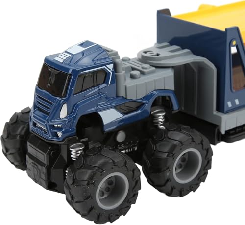 Image of Friction Powered Car Transport Truck Toys for Kids Boys Girls 1:43 Die Cast Metal Model Double Deck Tow Truck Miniature Trailer Toy Pull Back Vehicle (Multicolor, Pack of 1)