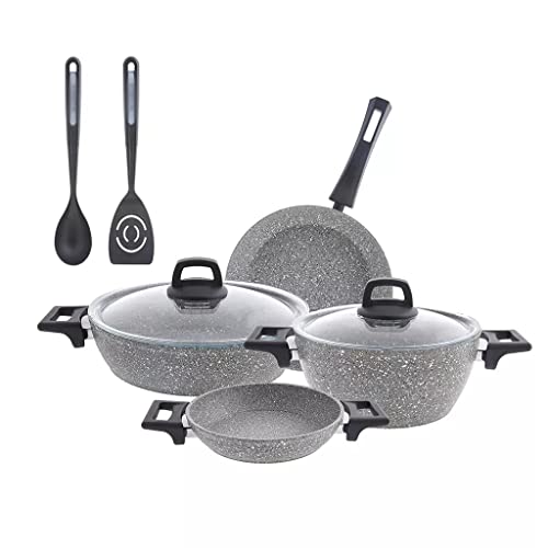 Poêle à frire et pot à cuisson antiadhésif 8 pièces saines