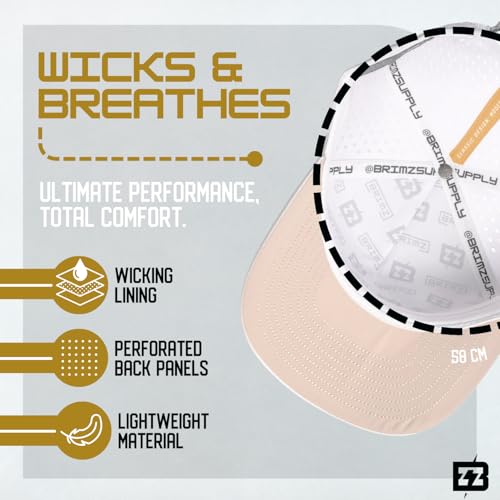 Image of BRIMZ Outdoor Performance Hat - Water & Sweat Resistant Hats - Breathable & Moisture-Wicking Snapback