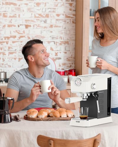 Espresso Machine 20 Bar, Coffee Machine With Milk Frother Steam Wand, Compact Coffee Maker with 42oz Removable Water Tank, Stainless Steel Espresso Maker for Cappuccino, Latte - Image 8