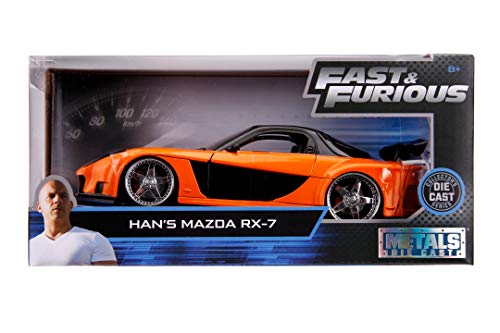 Mazda RX-7 metálico naranja 1:24 puertas abribles miniatura 2
