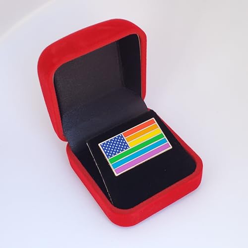 American USA Rainbow Gay Pride Flag Enamel Lapel Pin with Magnetic Backing for jacket, backpack, memorial, clothes, bag, shirt (1)2