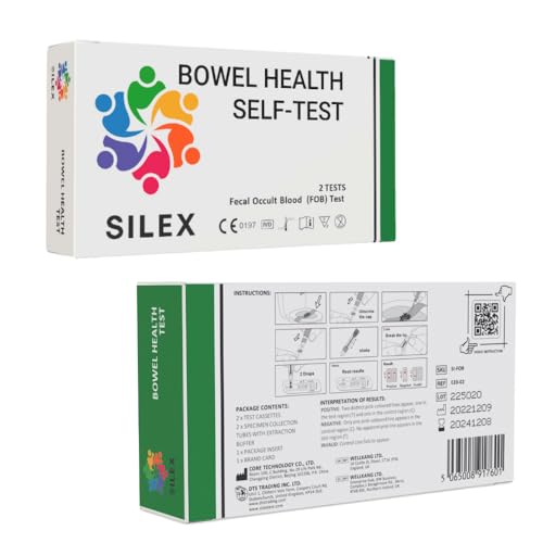 SILEX™ Reliable Easy to Use Accurate & Rapid Self-Test Bowel Health Indicator at Home FIT Analysis – 2 Step Test Kit (2 Tests). Look After Your Gut Health.