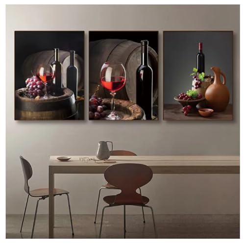 Peinture sur toile raisin pour habiller un mur vide de cuisine