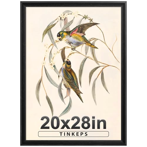 Image of 20x28 Picture Frame Gallery Style Black Frame - Large 20 x 28 Poster Frame for Wall, Hang Horizontally or Vertically