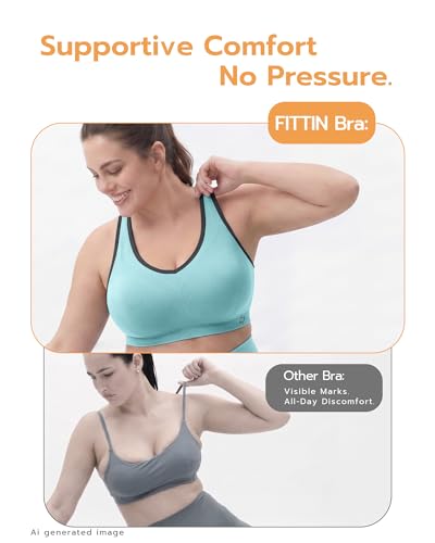 Image of FITTIN Supportive Sports Bra for Large-Bust: 12-Hour Zero-Pressure Comfort - Full Coverage Workout for Plus Size Women