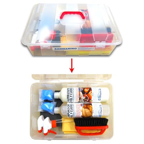 LIMPIARCOCHE.COM SANMARINO Kit Profesional Limpieza TAPICERÍAS Piel Y Cuero 750 ML.