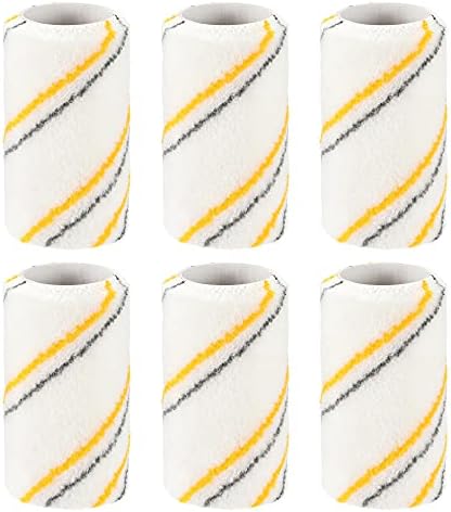 uxcell Paint Roller Cover 4 Inch x 1/4" Nap Mini Acrylic Fibers Brush for Household Wall Painting Treatment 6Pcs