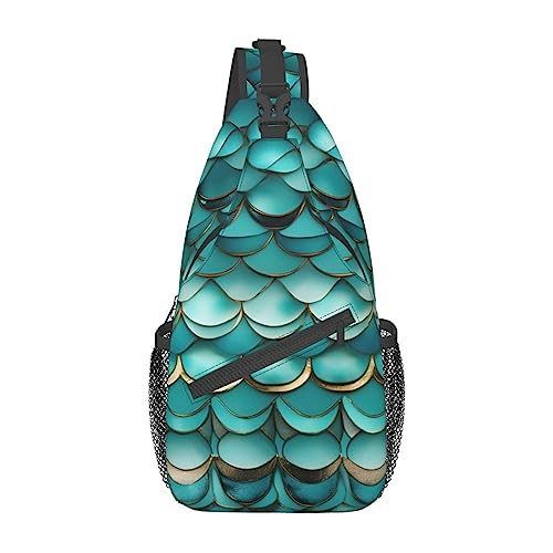 Sac à dos motif écailles de poisson sirène avec bandoulière ajustable