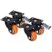 XHTLLO 4Pcs Caster Wheels, 2 Dancing Party Bearing Plate Casters, PVC Top Plate Bearing Caster Wheels, 800lbs Load 3in Heavy Duty Casters, for Furniture and Workbench