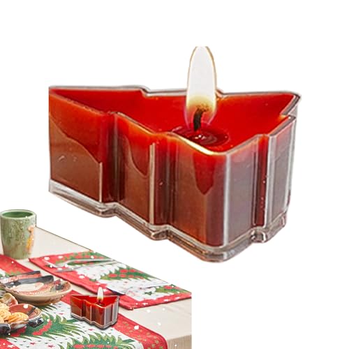 Velas calefactoras en forma de árbol de Navidad | Guirnalda luminosa de vela – Decoración de fiesta para casa, oficina, escuela, idea de regalo para fiestas de negocios y