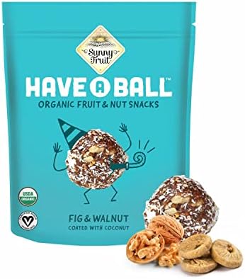 Sunny Fruit 100% RAW Fruit & Nut Snacks, Fig & Walnut, 1-Pack (9 Balls Per Bag) | No Sugar Added | Healthy, Convenient, On-the-Go Energy Balls | ORGANIC, VEGAN, GLUTEN-FREE, KOSHER