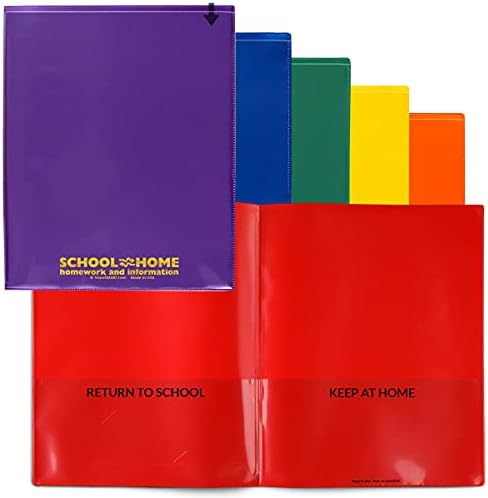 StoreSMART - Plastic School/Home Folders Archival Folders - Primary Colors 300 Pack - 50 Each of Six Bright Colors (SH900PCP300ENG)