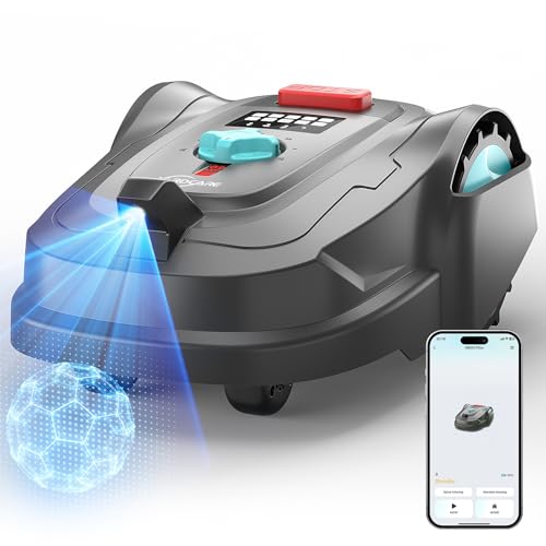 2026 M800Plus GPS+3D Vision Cordless Robot Lawn Mower with Bow-Shaped Path Mowing, APP Control, Robotic Lawnmower with Obstacle Avoidance, Auto-Charging for Lawns up to 8611 sq.ft (Charcoal Grey)